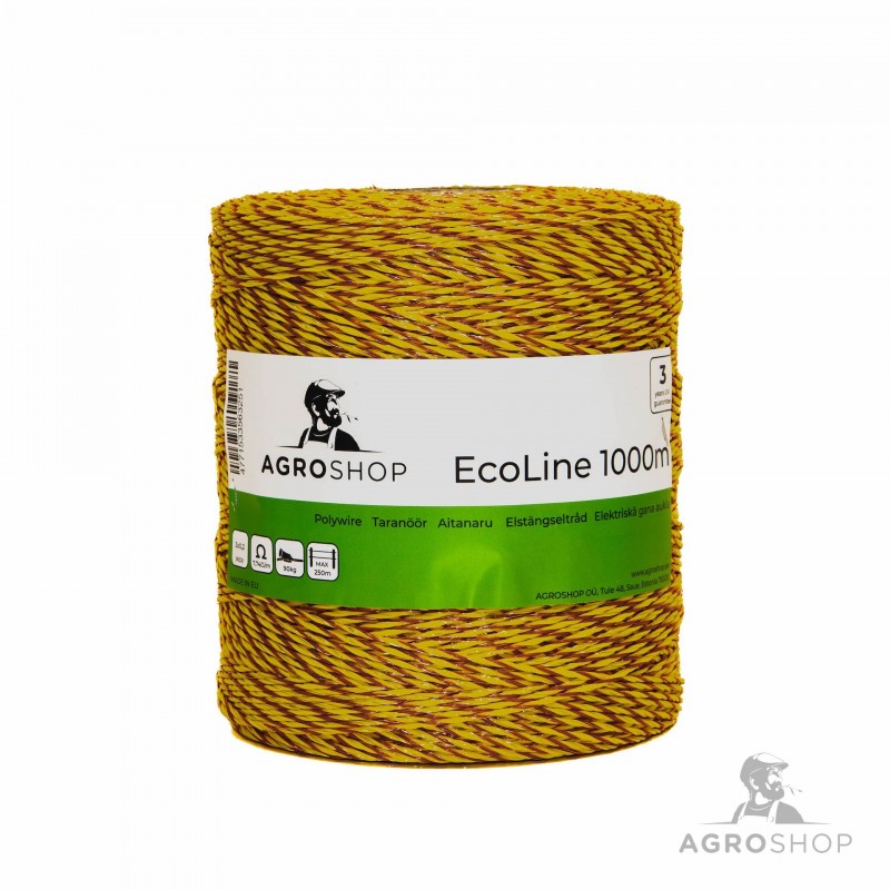 Elektriskā gana aukla AgroShop EcoLine dzeltena/sarkani 1000m