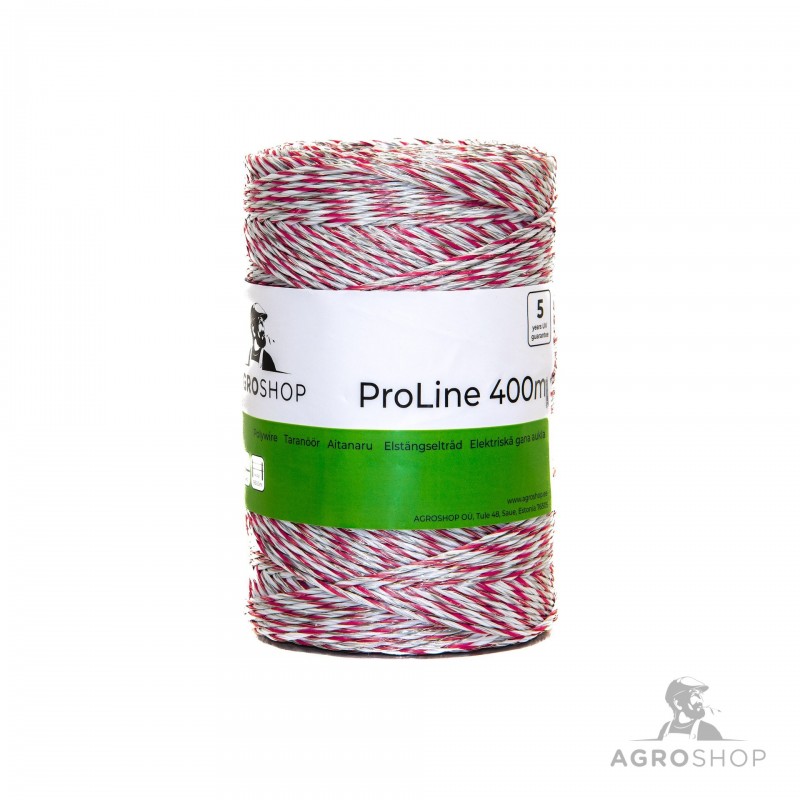 Elektriskā gana aukla AgroShop ProLine sarkans/balta 400m
