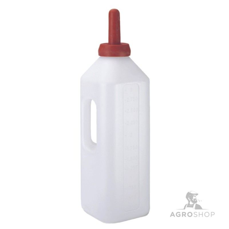 Milk bottle angular, 3 l, with handle
