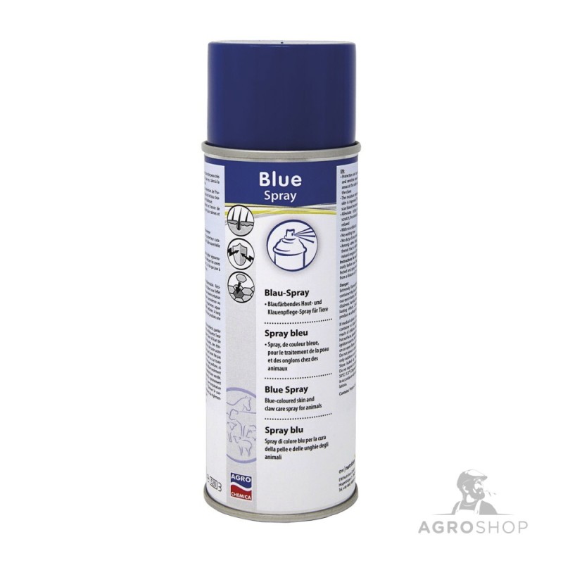 Ādas kopšanas aerosols dzīvniekiem AgroChemica BlueSpray 400ml