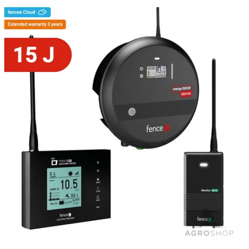 Viedā elektriskā gana sistēma FENCEe RFEDX150 + WiFi-GatewayGW100 + monitorsMX10