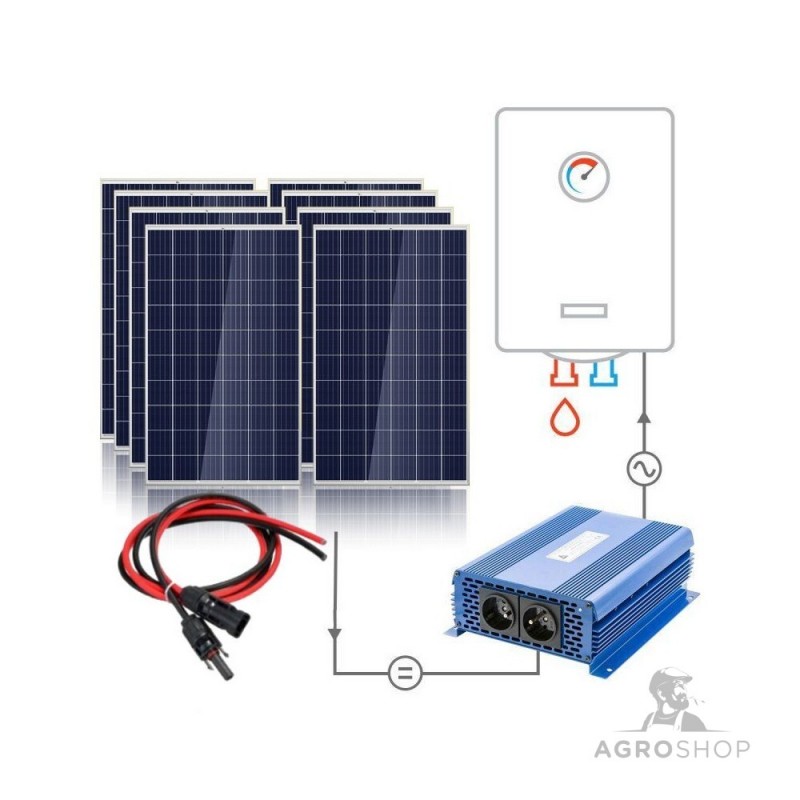 Solārais komplekts boilerim SolarBoost ECO MPPT-3000 pārveidotājs + 8x280W