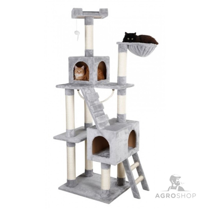 Cat Tree Square, grey, 59x50x178cm