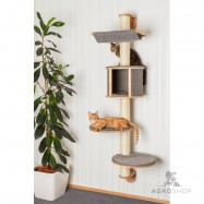 Wall-mounted cat tree Dolomit  Tofana, 168 x (75) cm, grey