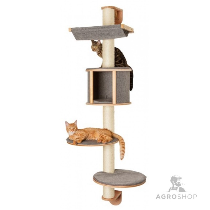 Wall-mounted cat tree Dolomit  Tofana, 168 x (75) cm, grey