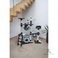 Cat Tree Creativ anthracite/blue/white 150cm