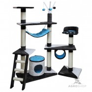 Cat Tree Creativ anthracite/blue/white 150cm