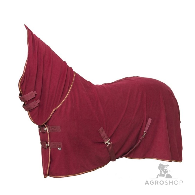 Flīsa zirgu sega Wahlsten Gozo bordo krāsas, ar kakla daļu