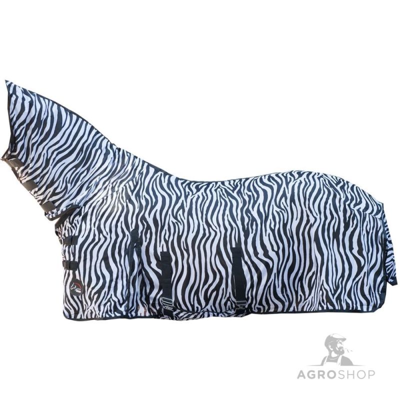 Pretkukaiņu zirgu sega ar kakla daļu Zebra HKM