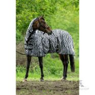 Pretkukaiņu zirgu sega ar kakla daļu Zebra HKM