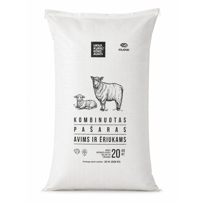 Papildbarība aitām un jēriem Kauno Grūdai 18 % 20 kg