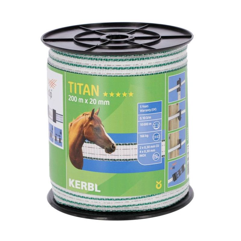 Elektriskā gana lente TITAN 20 mm/200 m