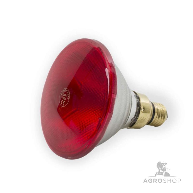 Sildlampa PowerHeat šļakatu izturīga sarkana 175W