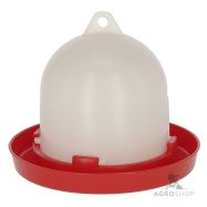 Plastmasas dzirdne mājputniem 3,5 l, balta/sarkana
