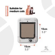 Kaķu durvis ar mikročipa atpazīšanu Cat Mate, baltas