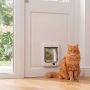 Kaķu durvis ar mikročipa atpazīšanu Cat Mate, baltas