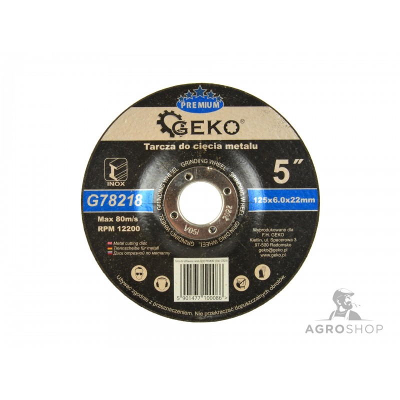 Slīpēšanas disks metālam GEKO 6.0x125mm